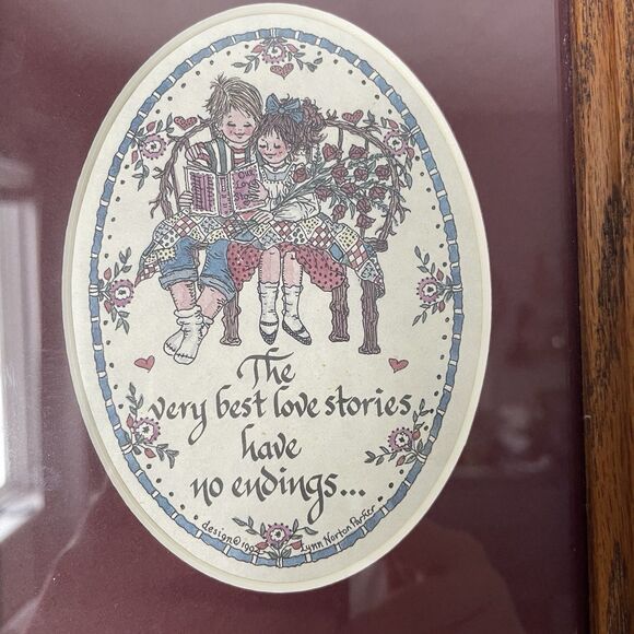Vintage Wood Frame Wall Decor "The Very Best Love Stories Have No Endings" 9x11 - Picture 5 of 6